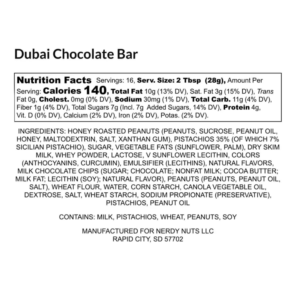 Dubai Chocolate Bar Peanut Butter Treat